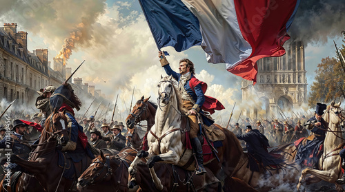 Slika na platnu Historical recreation of the French revolution