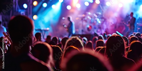 Happy people in a crowded concert