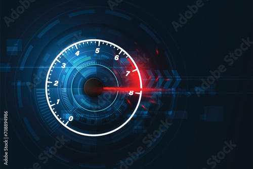 Speed motion background with fast speedometer car. Racing velocity background..