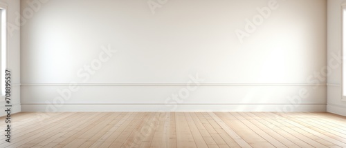 wood floor with white wall for present product