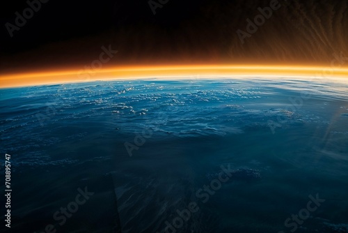 Earth's horizon with light phenomenon suitable for educational content on atmospheric events, artistic projects or as a desktop wallpaper