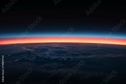 Aerial view of clouds and terrain at twilight, suitable for atmospheric backgrounds and nature presentations