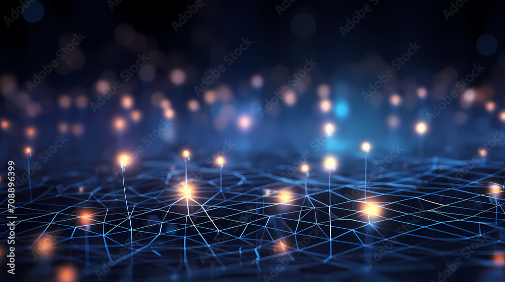 Modern digital abstract 3D background, can be used to describe network, process flow, digital storage, science, education etc. - obrazy, fototapety, plakaty 