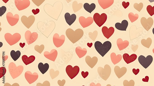 seamless vector texture with hand drawn hearts