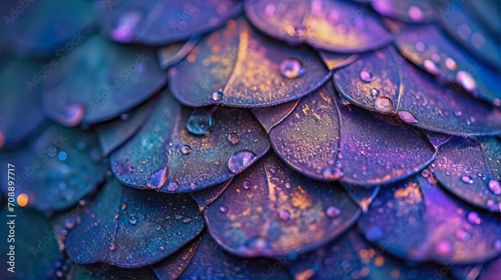 Obraz premium Abstract, beautiful, creative background texture of multi-colored holographic feathers close-up 