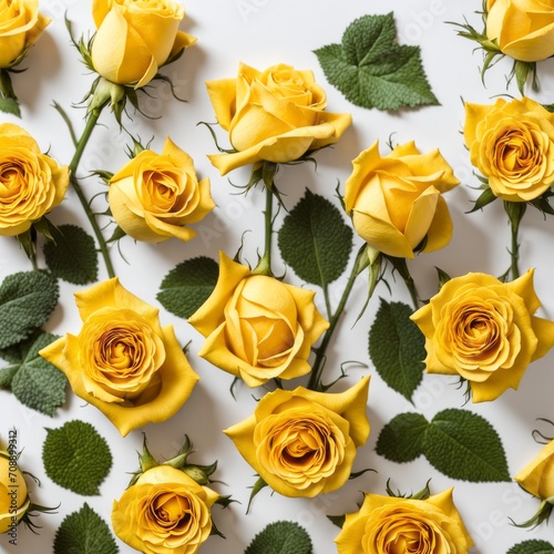 Yellow roses on white background  Conceptual image for love  dating  Valentine s Day  anniversary.