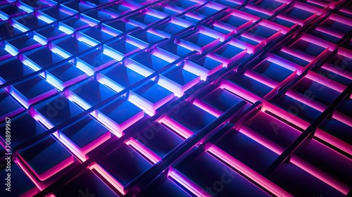 steel plate pattern neon glow