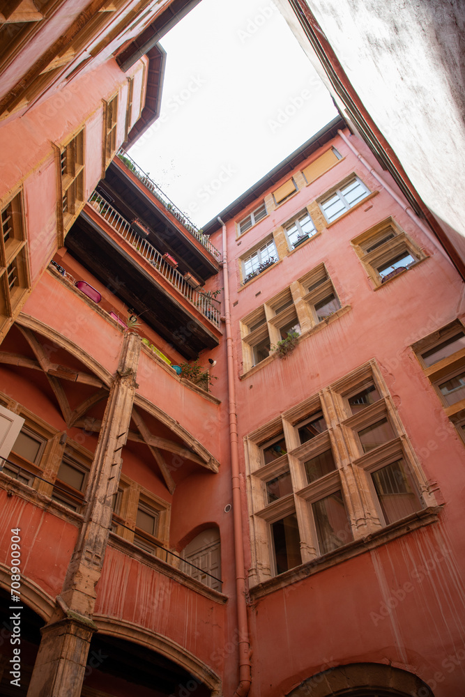 traboule in lyon city traditional passageway between two streets secret interior courtyard shortcuts