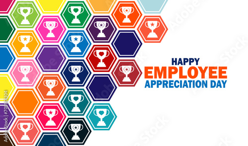 Happy Employee Appreciation Day. Holiday concept. Template for background, banner, card, poster with text inscription. Vector illustration
