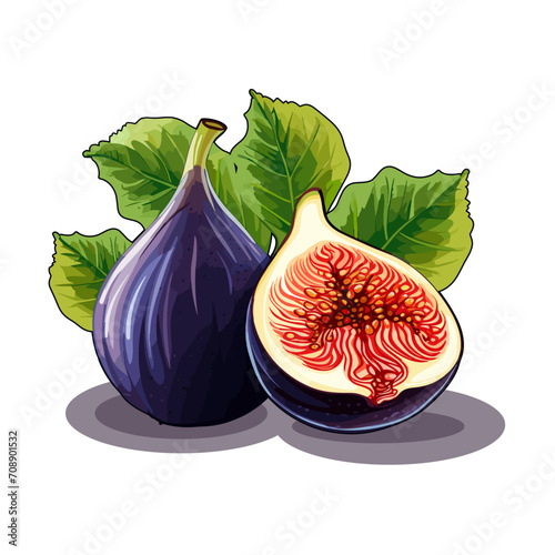 fresh figs on white background