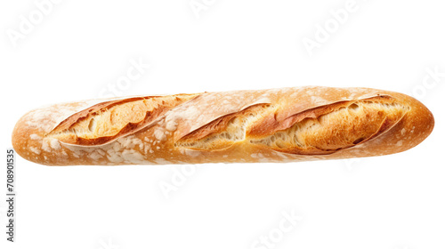 Classic Baguette Isolated on Transparent Background. Generative Ai