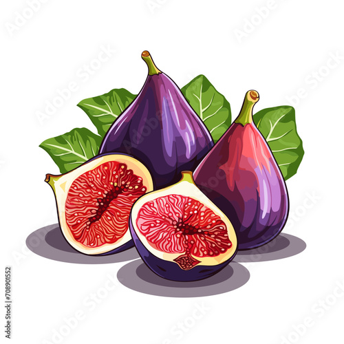 fresh figs on white background