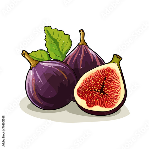 fresh figs on white background