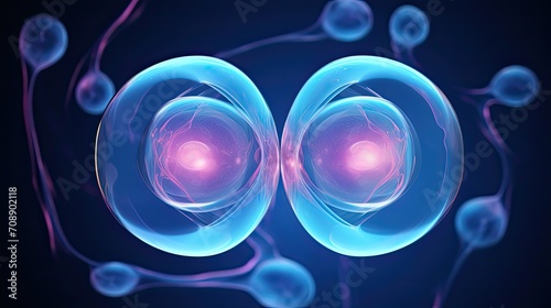 The Cell Nuclei Are Separated.the Cell Fluid and cell photo