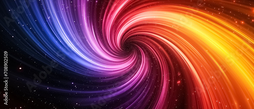 Abstract background with colorful swirl circle spiral glow line, feel is galaxy, background ultra wide 21:9 wallpaper cover banner