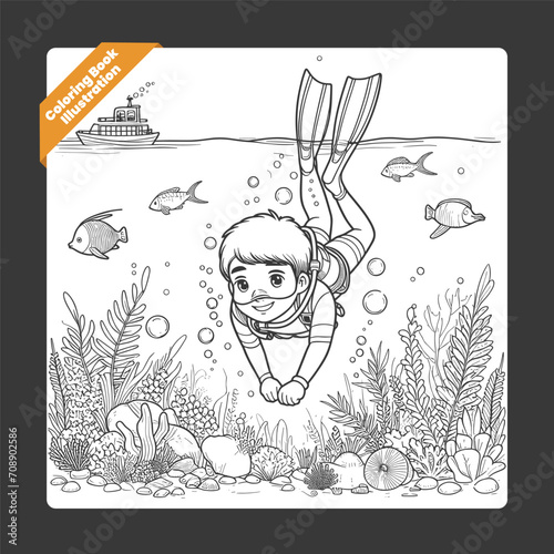 children illustration for drawing book