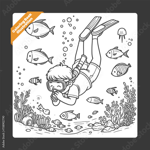 children illustration for drawing book