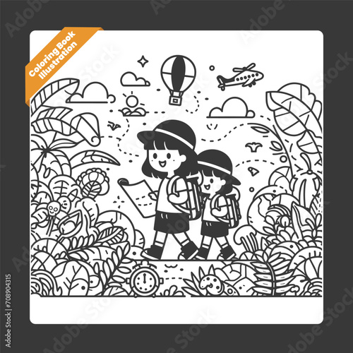 children illustration for drawing book