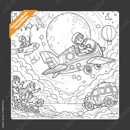 children illustration for drawing book
