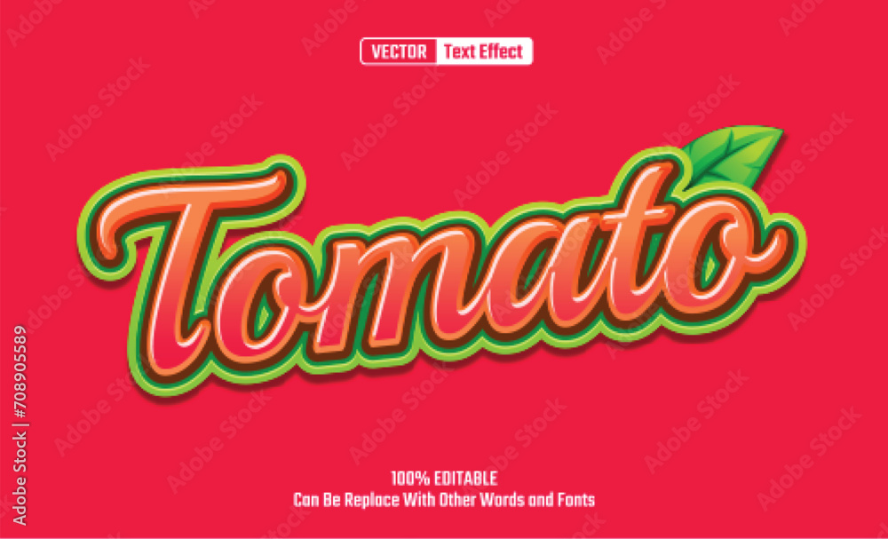 Tomato Editable Vector Text Effect.