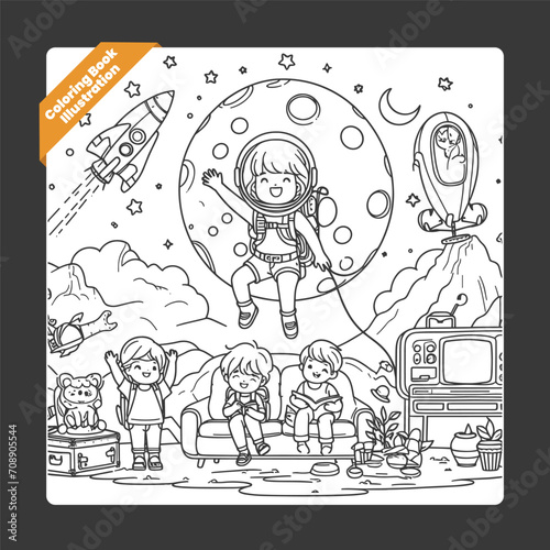 children illustration for drawing book