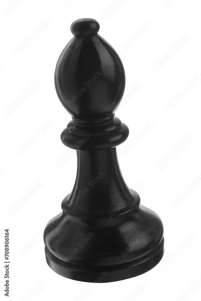 Black wooden chess bishop isolated on white Black wooden chess bishop isolated on white
