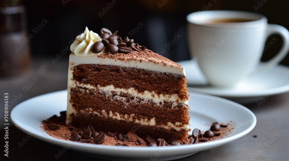 Cappuccino chocolate cake.. Generative AI Cappuccino chocolate cake.. Generative AI