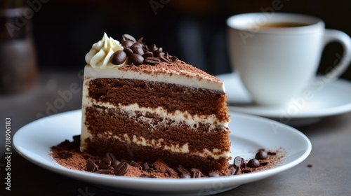 Cappuccino chocolate cake.. Generative AI