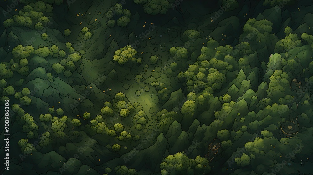 Fototapeta premium top down forest texture As comic