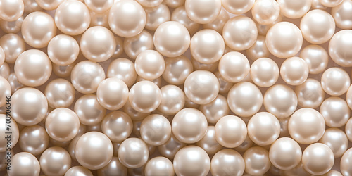 close-up of many shining mother-of-pearl pearls, glamorous background, texture wallpaper, aesthetics