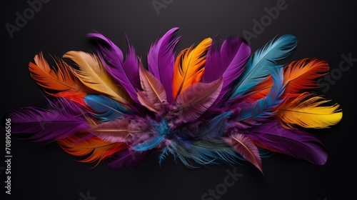 Colorful feather background.. Generative AI