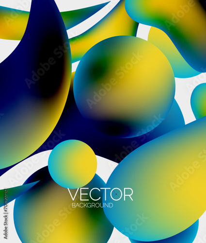 Abstract liquid bubble background. Liquid gradients