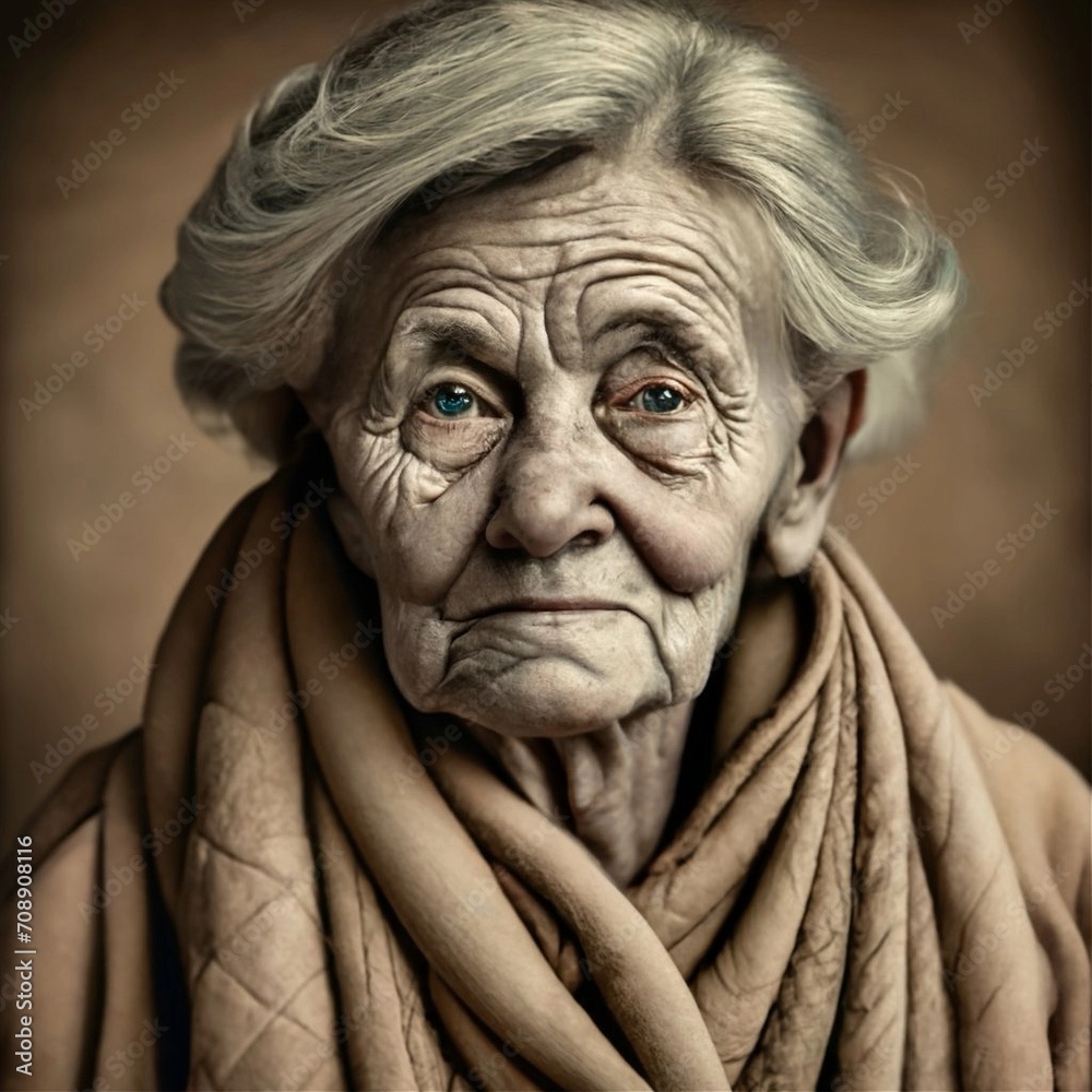 Retrato antiguo de mujer mayor 