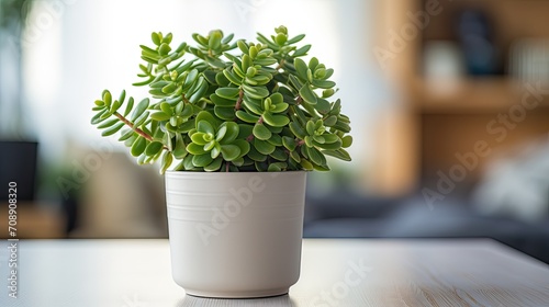 Potted Crassula plant.. Generative AI