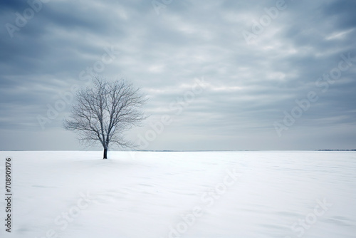 winter landscape with snow covered trees. Generative Ai