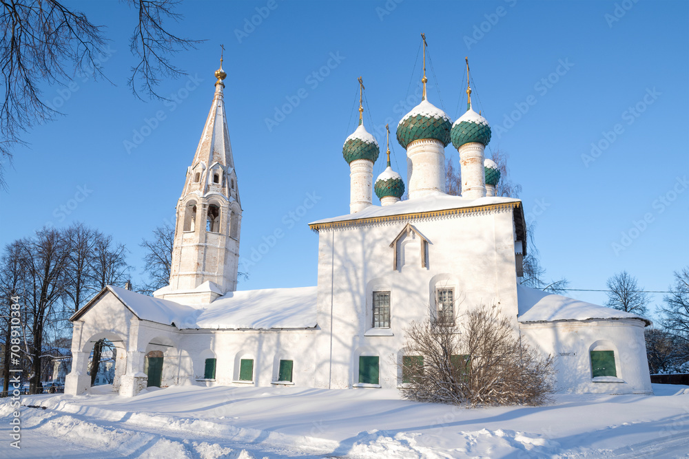 Church of St. Nicholas the Wonderworker (1695) on a sunny January day. Yaroslavl, Golden Ring of Russia