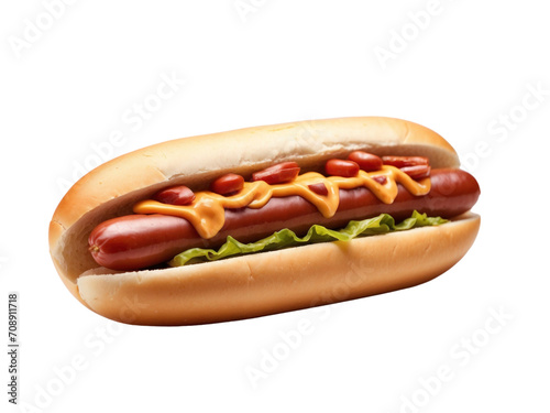 delicious hotdog isolated on a transparent background