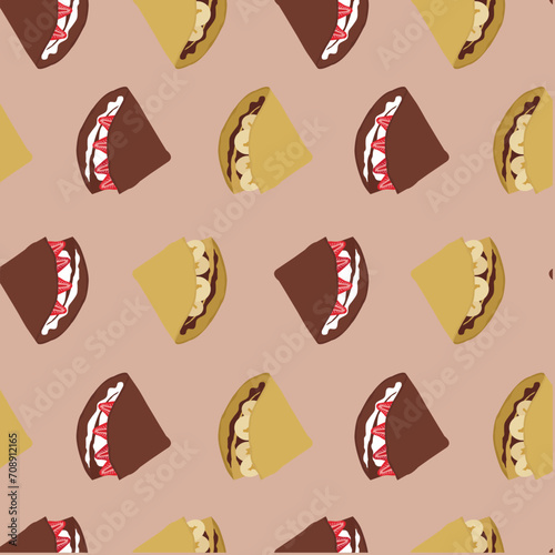 seamless pattern with fruit crepes