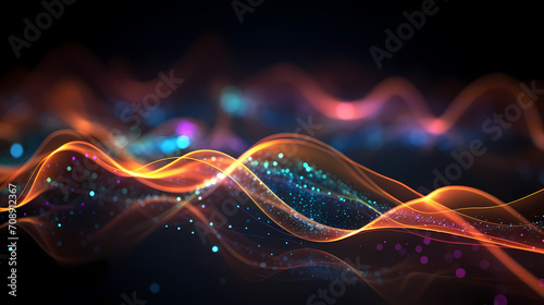 Modern digital abstract 3D background, can be used to describe network, process flow, digital storage, science, education etc. photo