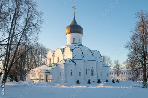 The ancient Cathedral of the Life-Giving Trinity (1513) in Alexandrovskaya Sloboda on a January day. Alexandrov. Vladimir region, Russia