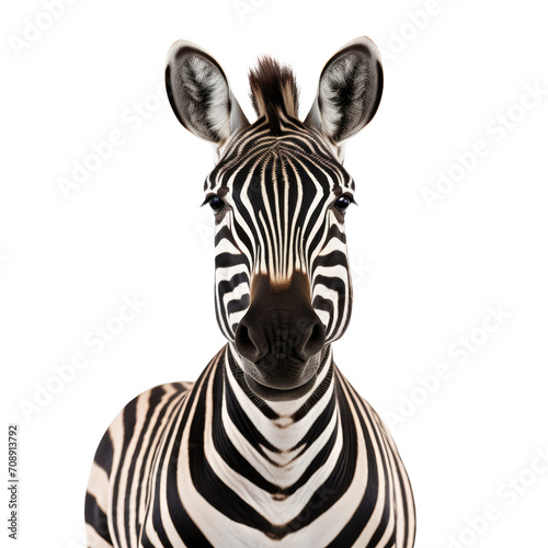 zebra face isolated on transparent background