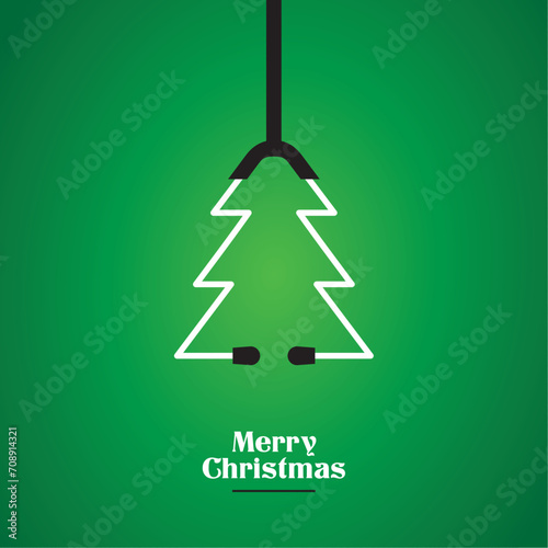 Stethoscope Christmas Tree - Hospital - Healthcare -Merry Christmas - Minimal Illustration 