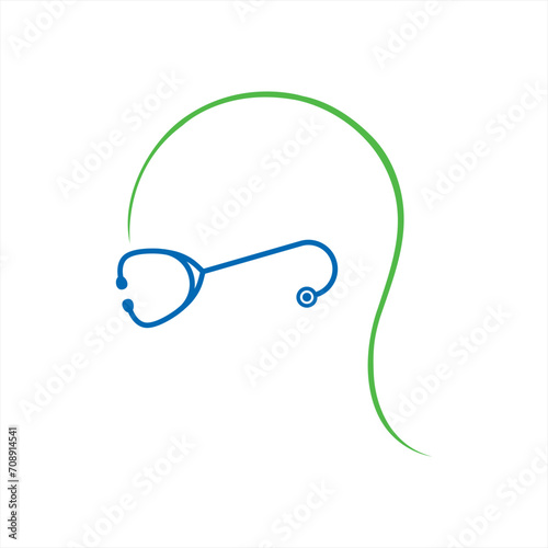 Gandhi Jayanti - Hospital - Healthcare - 2 October - Stethoscope -Minimal Illustartion - Concept