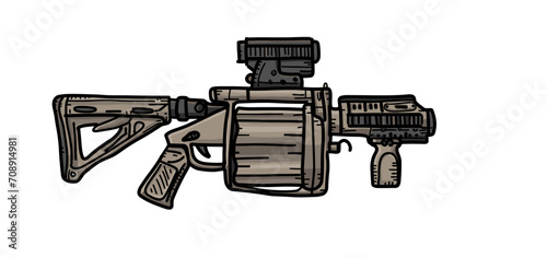 Riffle gun grenade louncher with tuning illustration