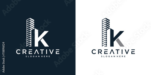 Letter K Real Estate Vector Logo Template