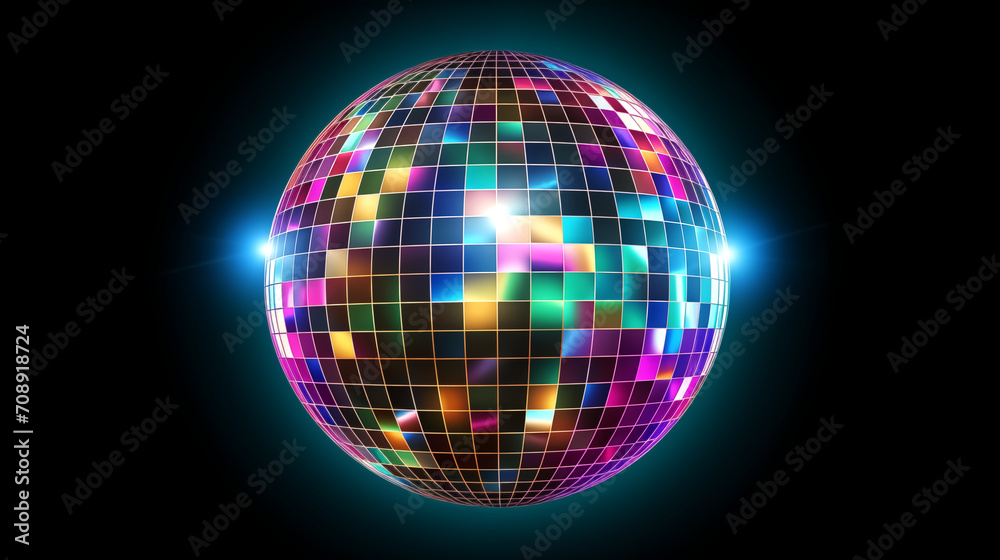Colorful shiny sphere disco ball on a dark background Colorful shiny sphere disco ball on a dark background
