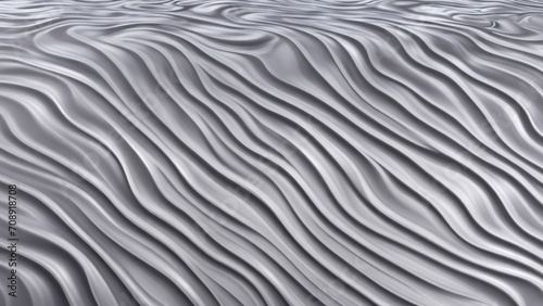 abstract silver wavy background  gray waves  3d render