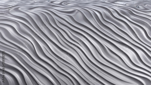 abstract silver wavy background, gray waves, 3d render