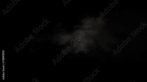 Muzzle flash on black background photo