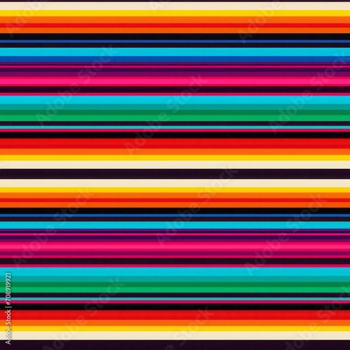Mexican blanket stripes seamless pattern. Background for Cinco de Mayo party decor. Ethnic fabric print with colorful stripes. Traditional serape design for boho interior, textile, fashion, home decor